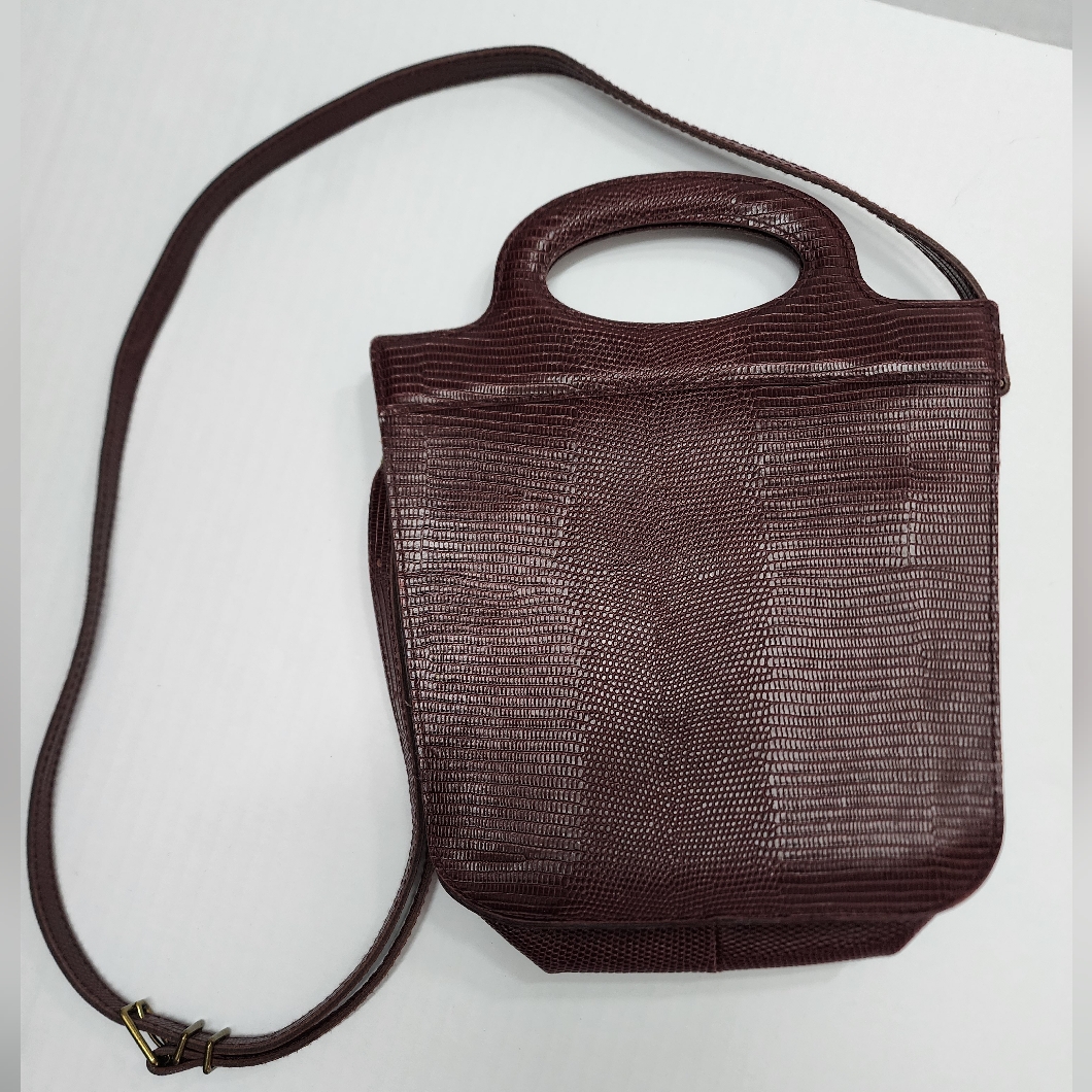 Madewell Cow Leather Toggle Crossbody Burgundy Red Shoulder Bag Purse